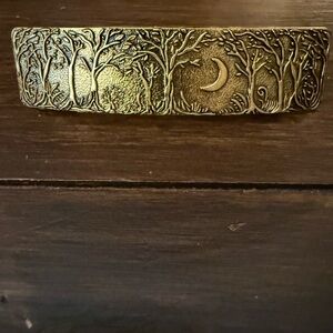 Gold Forest Design Hair Barrette